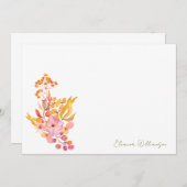 Kleurrijke Waterverf Bloemen Brunch Bubble Shower Bedankkaart (Voorkant / Achterkant)