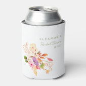 Kleurrijke Waterverf Bloemen Brunch Bubble Shower Blikjeskoeler (Blikje Voorkant)