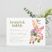 Kleurrijke Waterverf Bloemen Brunch Bubble Shower Kaart (Staand voorkant)