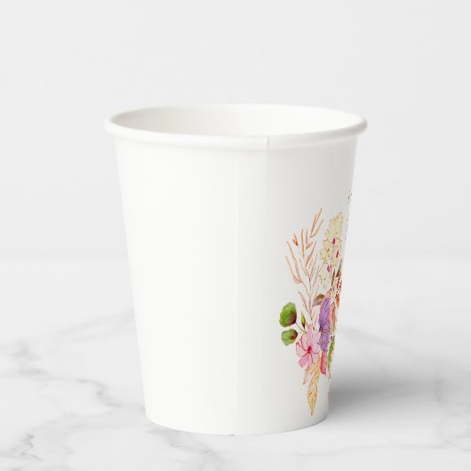 Kleurrijke Waterverf Bloemen Brunch Bubble Shower Papieren Bekers (Rechts)