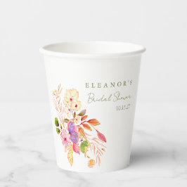 Kleurrijke Waterverf Bloemen Brunch Bubble Shower Papieren Bekers