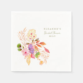 Kleurrijke Waterverf Bloemen Brunch Bubble Shower Servet