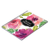 Kleurrijke Waterverf Bloemen Custom Notitieboek (Linkerzijde)