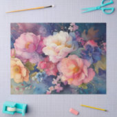 Kleurrijke Waterverf Bloemen Decoupage Tissuepapier (Craft)