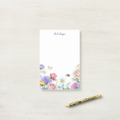 Kleurrijke Waterverf bloemen en Butterflies Garden Post-it® Notes (Op bureau)