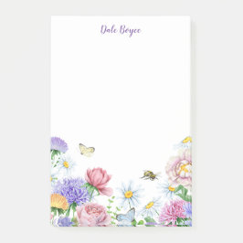 Kleurrijke Waterverf bloemen en Butterflies Garden Post-it® Notes
