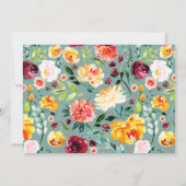 Kleurrijke waterverf bloemen en kalligrafie kaart (Achterkant)