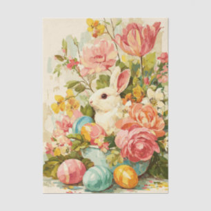 Kleurrijke waterverf Bloemen en Paashaas Tissuepapier