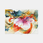 Kleurrijke waterverf bloemen fleece deken (Voorkant (Horizontaal))
