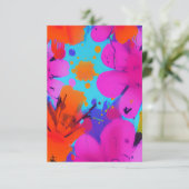 Kleurrijke waterverf bloemen fuchsia oranje bedankkaart (Staand voorkant)