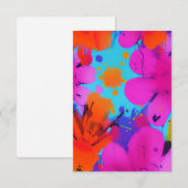 Kleurrijke waterverf bloemen fuchsia oranje bedankkaart (Voorkant / Achterkant)