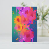 Kleurrijke waterverf bloemen fuchsia oranje green bedankkaart (Staand voorkant)