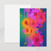 Kleurrijke waterverf bloemen fuchsia oranje green bedankkaart (Voorkant / Achterkant)