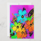 Kleurrijke waterverf bloemen fuchsia oranje kat bedankkaart (Voorkant)