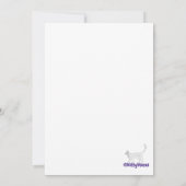 Kleurrijke waterverf bloemen fuchsia oranje kat bedankkaart (Achterkant)