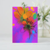 Kleurrijke waterverf bloemen fuchsia oranje violet bedankkaart (Staand voorkant)