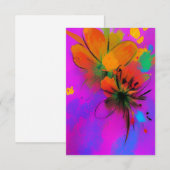 Kleurrijke waterverf bloemen fuchsia oranje violet bedankkaart (Voorkant / Achterkant)