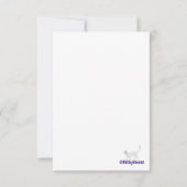 Kleurrijke waterverf bloemen fuschia abstract kat bedankkaart (Achterkant)