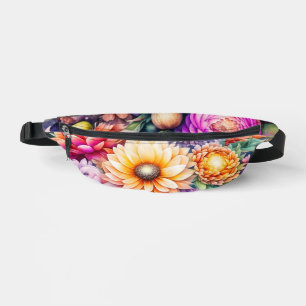Kleurrijke Waterverf Bloemen Heuptasje