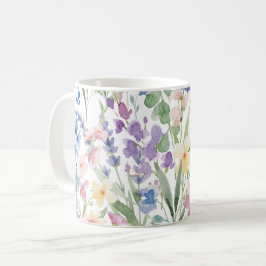 Kleurrijke Waterverf Bloemen Koffiemok