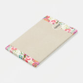 Kleurrijke Waterverf Bloemen Kraft Monogram Initia Post-it® Notes (Schuin)