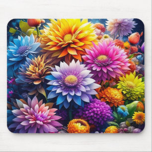 Kleurrijke Waterverf Bloemen   Muismat