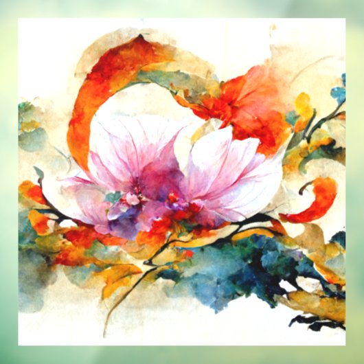 Kleurrijke waterverf bloemen raamsticker (Vel 3)