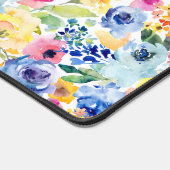 Kleurrijke Waterverf Bloemen Spiraal Bureaumat (Hoek)