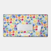 Kleurrijke Waterverf Bloemen Spiraal Bureaumat (Keyboard & Muis)