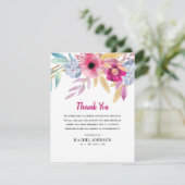 Kleurrijke Waterverf Bloemen Sympathie Bedankkaart (Staand voorkant)