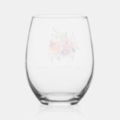 Kleurrijke Waterverf Bloemen Vrijgezellenfeest Cus Wijnglas Zonder Voet (Achterkant)