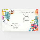 Kleurrijke Waterverf Bloemen Vrijgezellenfeest Spandoek (Horizontaal)