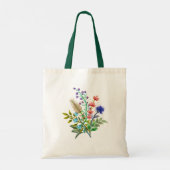 Kleurrijke Waterverf Bloemen Zomer Canvas tas (Achterkant)