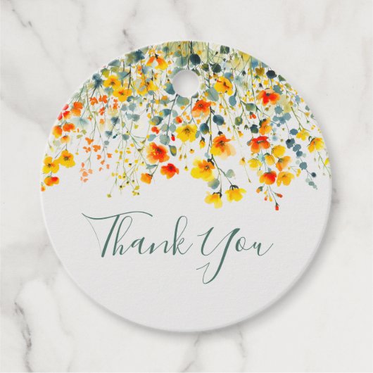 Kleurrijke Waterverf bloemenbruiloft dank u Bedankjes Labels (Voorkant)