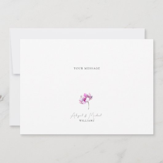 Kleurrijke Waterverf bloemenbruiloft dank u Bedankkaart (Achterkant)