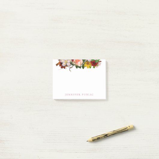 Kleurrijke Waterverf bloemenelegante moderne Sjabl Post-it® Notes (Op bureau)