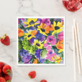 Kleurrijke Waterverf Bloemenkunst Servet (Insitu)