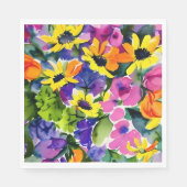 Kleurrijke Waterverf Bloemenkunst Servet (Voorkant)