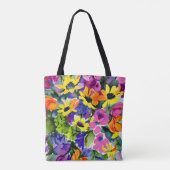 Kleurrijke Waterverf Bloemenkunst Tote Bag (Achterkant)
