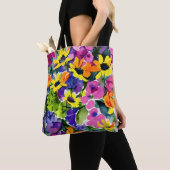 Kleurrijke Waterverf Bloemenkunst Tote Bag (Dichtbij)