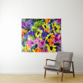 Kleurrijke Waterverf Bloemenkunst Wandkleed (In Situ (horizontaal))