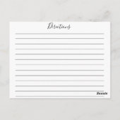 Kleurrijke Waterverf Bloemenrecept Kaart (Achterkant)