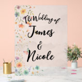 Kleurrijke Waterverf Bloemenvlinder bruiloft Acryl Bord (Huwelijk)