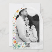 Kleurrijke Waterverf Bloemenvlinder bruiloft Kaart (Achterkant)