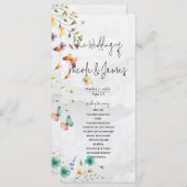 Kleurrijke Waterverf Bloemenvlinder bruiloft Programmakaart (Voorkant / Achterkant)