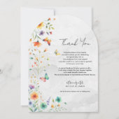Kleurrijke Waterverf Bloemenvlinder Dank u Kaart (Voorkant)