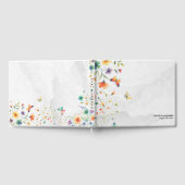 Kleurrijke Waterverf bloemenvlinder Gastenboek (Volledig)