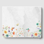 Kleurrijke Waterverf bloemenvlinder Gastenboek (Achterkant)