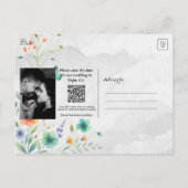 Kleurrijke Waterverf Bloemenvlinder Save the Date Aankondigingskaart (Achterkant)