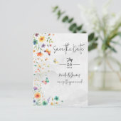 Kleurrijke Waterverf Bloemenvlinder Save the Date Aankondigingskaart (Staand voorkant)